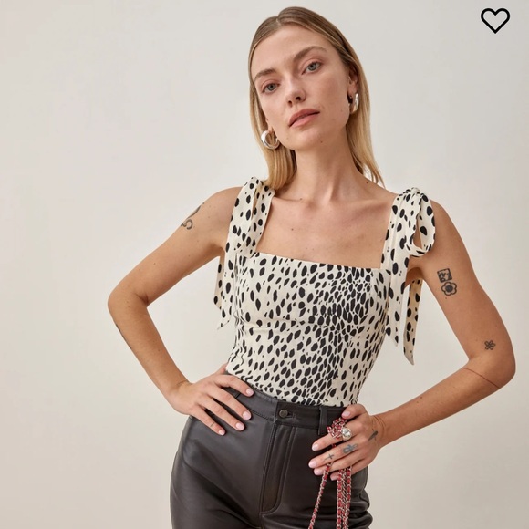 Reformation Ellora Top in Cheetah, sz 12 - Picture 4 of 16